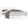 vidaXL Estructura cama sin colch&oacute;n con estribo metal blanco 135x190 cm