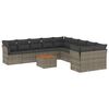 vidaXL Set de sof&aacute;s de jard&iacute;n 11 pzas y cojines rat&aacute;n sint&eacute;tico gris