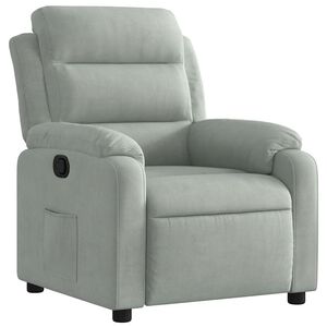 vidaXL Sill&oacute;n reclinable de terciopelo gris claro