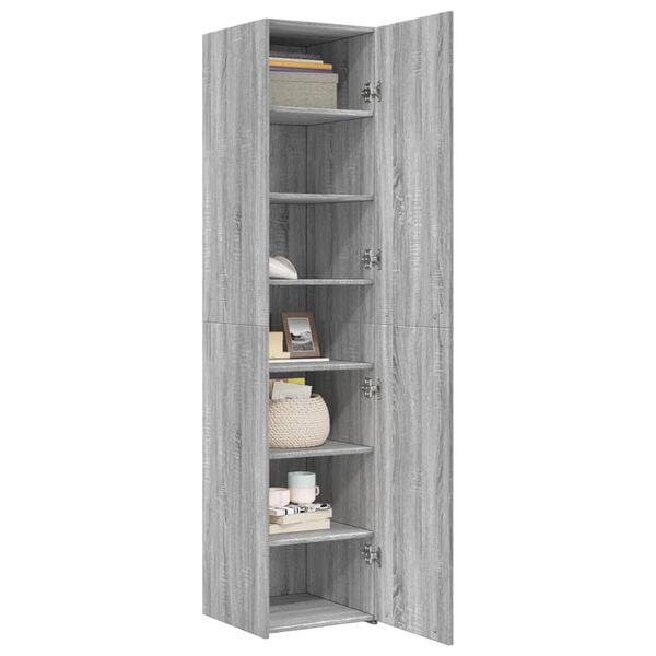 vidaXL Aparador de madera de ingeniería gris Sonoma 40x42,5x185 cm
