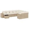 vidaXL Juego de sof&aacute;s jard&iacute;n con cojines beige 10 pzas rat&aacute;n sint&eacute;tico