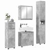 vidaXL Juego de muebles de ba&ntilde;o con caj&oacute;n Manual 4 pcs Gris Concreto