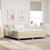 vidaXL Cama Box Spring LED con colch&oacute;n con LED Crema 180 x 200 cm tela