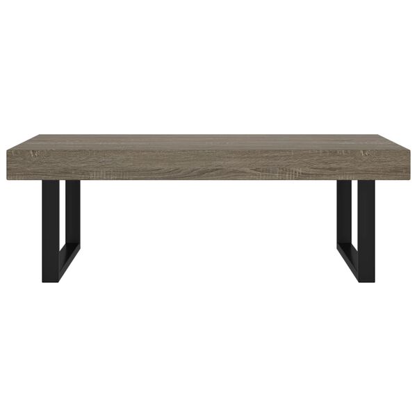 vidaXL Mesa de centro MDF y hierro gris y negro 120x60x40 cm