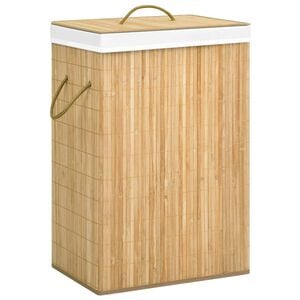 vidaXL Cesto de ropa sucia de bamb&uacute; 2 secciones 72 l