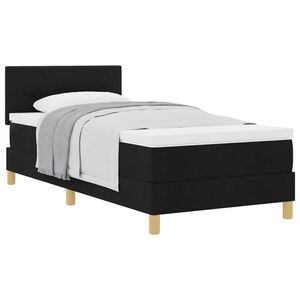 vidaXL Cama tipo Box Spring con coj&iacute;n Manual Negro 80 x 200 cm tela