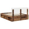 vidaXL Estructura de cama con cabecera Madera vieja 140 x 200 cm