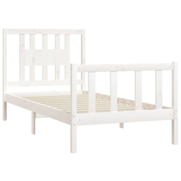 vidaXL Estructura de cama sin colchón madera de pino blanca 90x200 cm