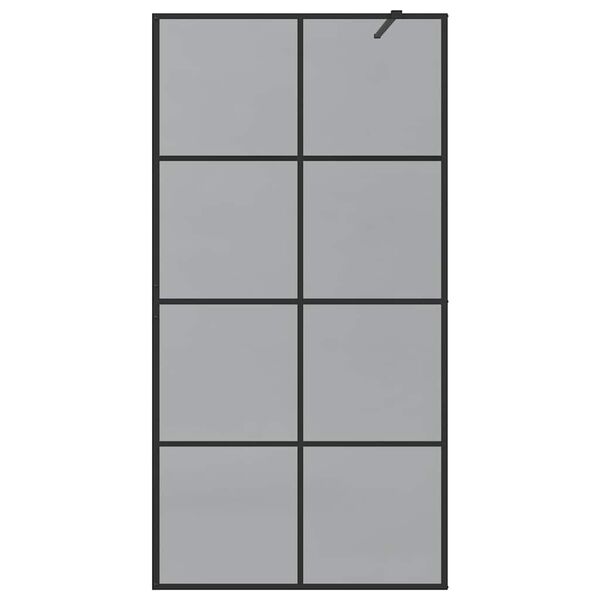 vidaXL Pared de Ducha Walk-in Negro 100 x 195 cm vidrio templado