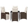 vidaXL Conjunto de Comedor de Jardín con cojín 5 pcs Marrón Poliratán