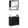 vidaXL Juego de muebles de ba&ntilde;o 2 pcs Negro Madera contrachapada