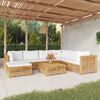 vidaXL Juego muebles de jard&iacute;n 8 piezas y cojines madera maciza teca