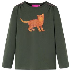 vidaXL Camiseta infantil de manga larga caqui 92