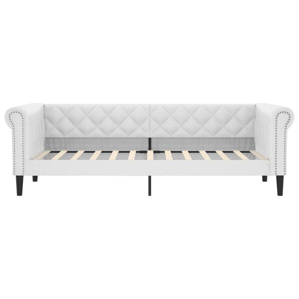 vidaXL Sofá cama cuero sintético blanco 80x200 cm
