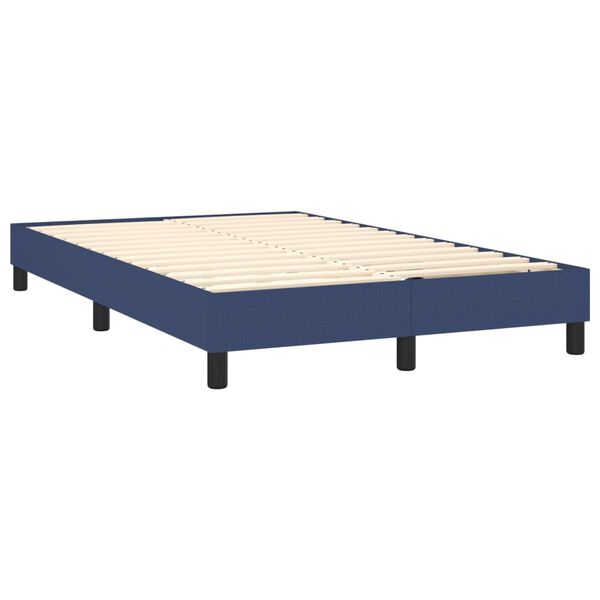 vidaXL Cama box spring con colch&oacute;n tela azul 120x200 cm