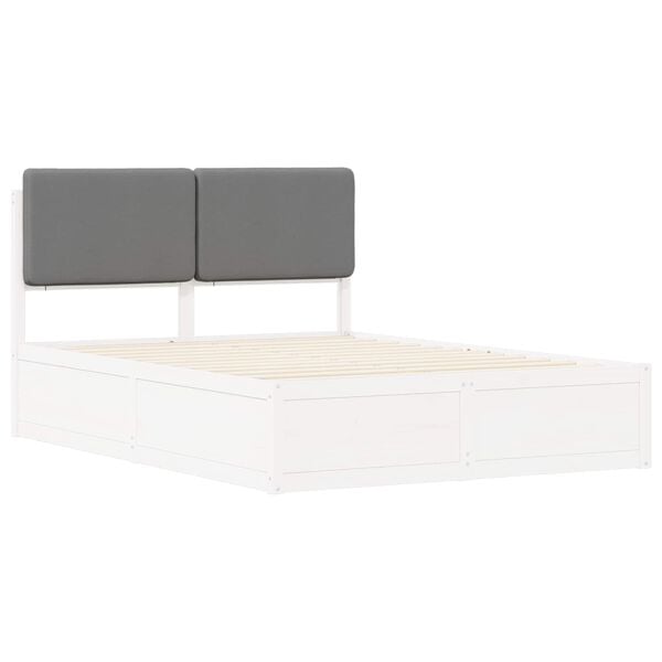 vidaXL Estructura de Cama con Cabecera Tapizada Gris Claro 75 x 190 cm