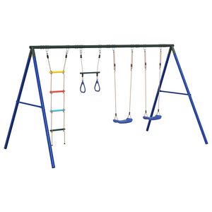 vidaXL Set de columpios de exterior con columpios, trapecio y escalera