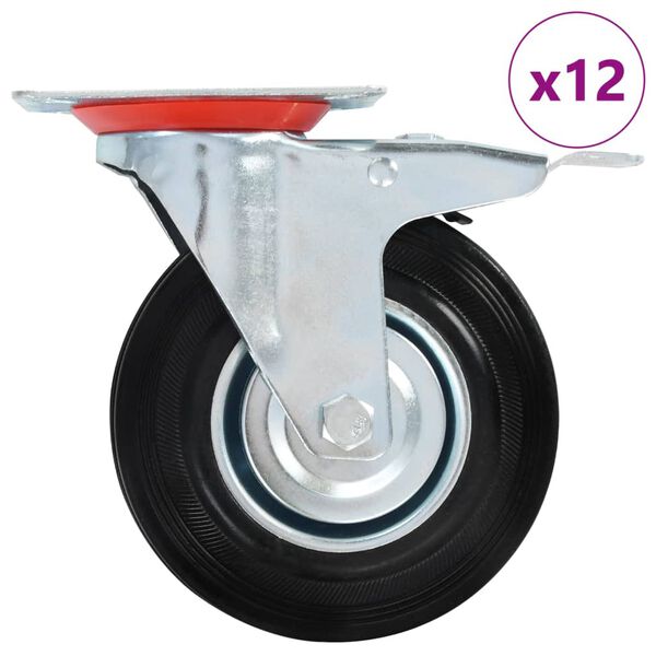 vidaXL Ruedas giratorias 12 unidades 125 mm