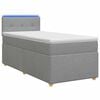 vidaXL Cama con Base Tapizada, Colch&oacute;n y Luz LED Gris Claro Tela