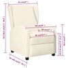 vidaXL Sill&oacute;n orejero reclinable de cuero sint&eacute;tico blanco crema