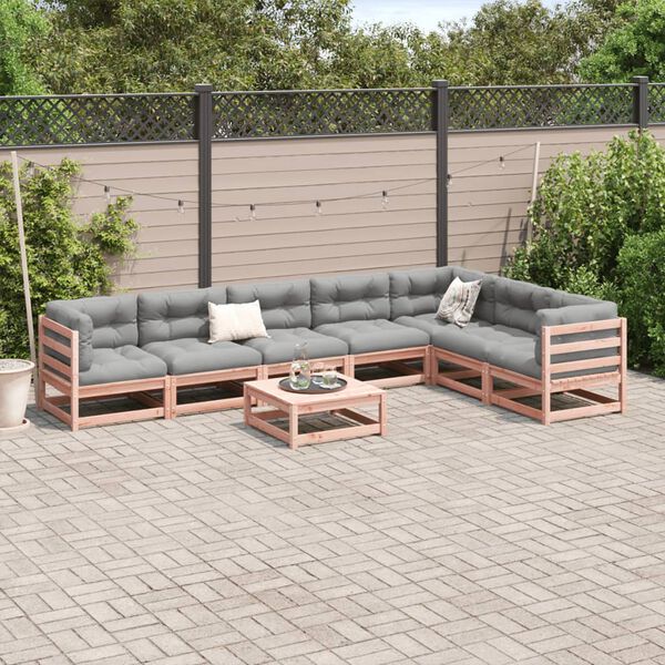 vidaXL Set de sof&aacute;s jard&iacute;n 8 pzas con cojines madera de abeto Douglas