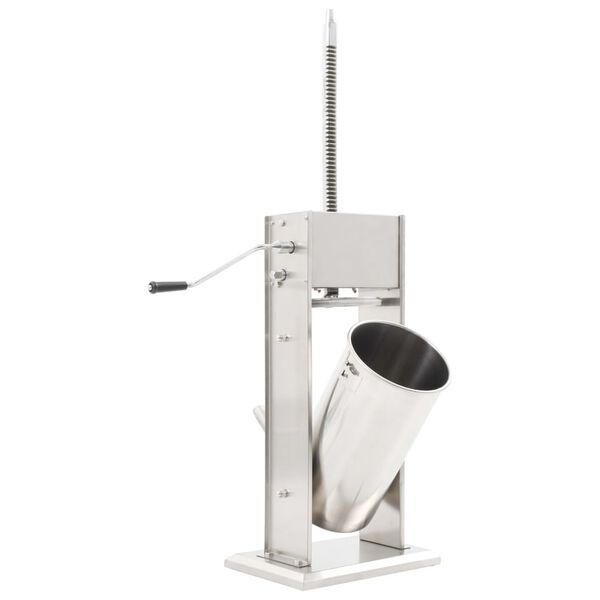 vidaXL Embutidora manual de acero inoxidable plateado 15 L