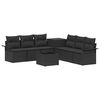 vidaXL Juego de Sof&aacute; 8 uds. Negro Rat&aacute;n sint&eacute;tico y acero