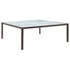 vidaXL Mesa de comedor de jard&iacute;n rat&aacute;n sint&eacute;tico marr&oacute;n 200x200x74 cm