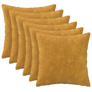 vidaXL Funda de almohada 6 uds. HEERLEN Amarillo 30 x 30 cm