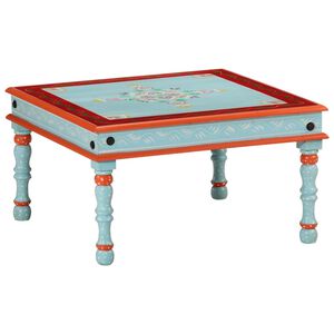 vidaXL Mesa de centro madera maciza de mango azul pintada a mano