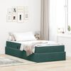 vidaXL Cama con almacenamiento y colch&oacute;n Verde oscuro 90 x 190 cm
