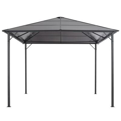 vidaXL Cenador con tejado aluminio 3x3 m negro