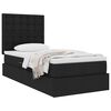 vidaXL Cama con almacenamiento y colch&oacute;n Negro 100 x 200 cm Poli&eacute;ster