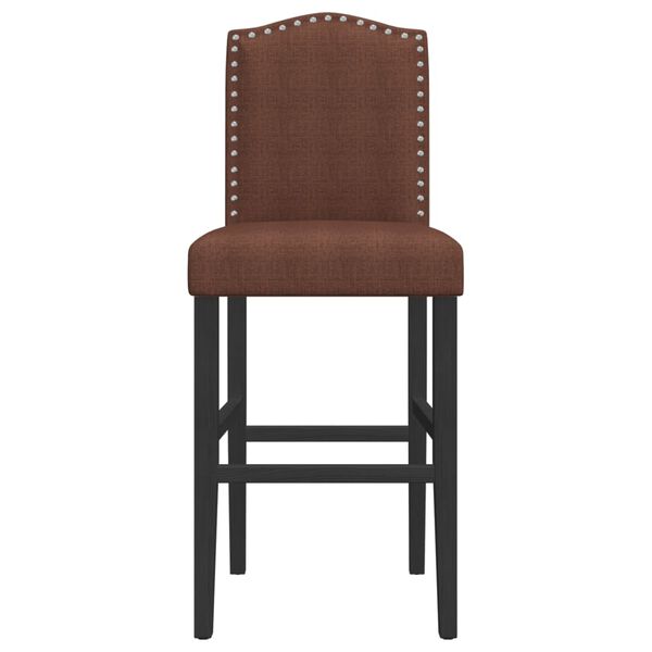 vidaXL Taburetes altos 2 uds madera maciza de caucho y tela