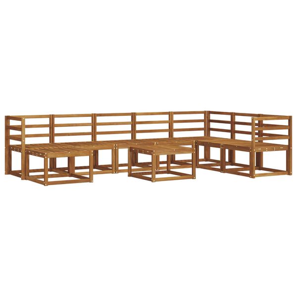 vidaXL Conjunto de sof&aacute;s de exterior 9 pcs Natural