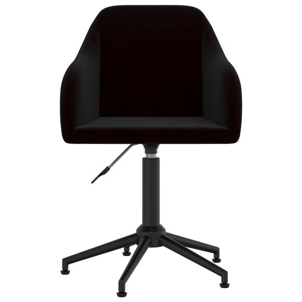 vidaXL Silla de comedor giratoria de terciopelo negro