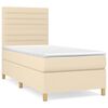 vidaXL Cama box spring con colch&oacute;n tela color crema 80x200 cm