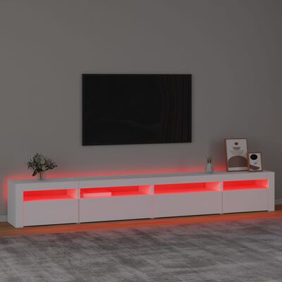 vidaXL Mueble de TV con luces LED blanco 270x35x40 cm