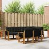vidaXL Conjunto de sof&aacute;s de exterior con coj&iacute;n 7 pcs Natural y negro