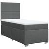 vidaXL Cama box spring con colch&oacute;n tela gris oscuro 100x200 cm