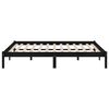 vidaXL Estructura de cama sin colch&oacute;n madera maciza negro 200x200 cm