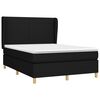 vidaXL Cama box spring con colch&oacute;n tela negro 140x190 cm