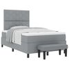 vidaXL Cama tipo Box Spring con cabecera Gris Claro 120 x 190 cm tela