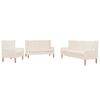 vidaXL Conjunto de sof&aacute;s 3 piezas tela blanco crema
