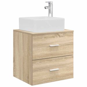 vidaXL Vanidad con Lavabo de Pared Roble Sonoma 53 x 34,5 x 63 cm