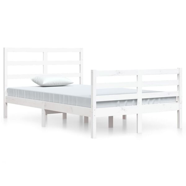 vidaXL Estructura de cama sin colchón madera pino blanco 120x200 cm