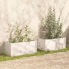 vidaXL Jardineras de madera maciza de pino blanco 2 uds 100x50x50 cm