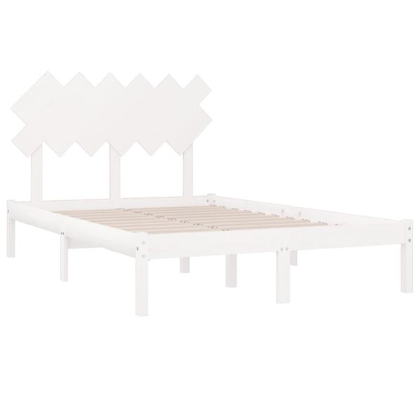 vidaXL Estructura de cama de madera maciza blanco 120x200 cm
