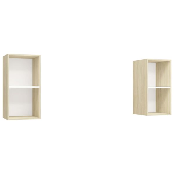 vidaXL Muebles de salón de pared 2 piezas blanco y roble Sonoma