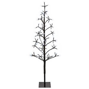 vidaXL &Aacute;rbol de Navidad con luces LED Negro 18 x 18 x 120 cm Acero